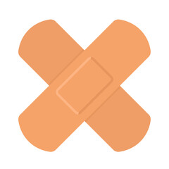 First Aid crossed medical Plaster icon flat vector illustration