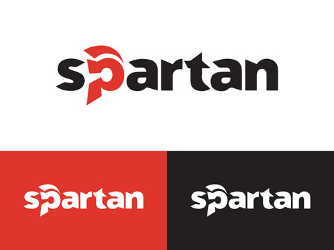 Spartan logo. Spartan typography text logo design.