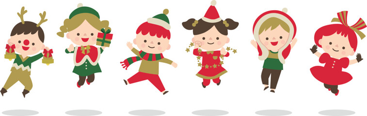 クリスマスのパーティを楽しむ子供