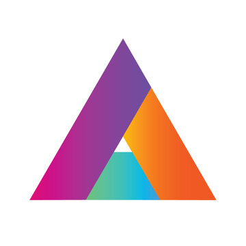 Tri Color Triangle Seamless Ribbon Logo Symbol Icon Design