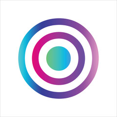 concentric circle gradient logo symbol icon design