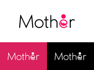 Mother typography logo template.