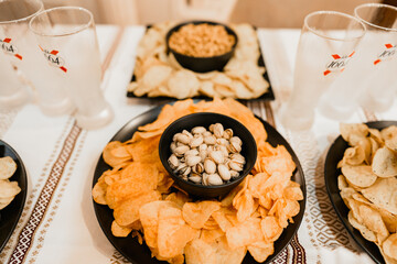 cookies on a plate with a cup of tea