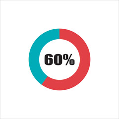 circle percentage diagram showing percentage progress ready-to-use for web design, user interface (UI) or info graphic - indicator