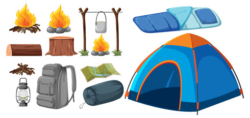Set of many camping elements © brgfx
