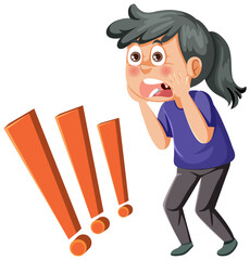 Shocked girl cartoon character