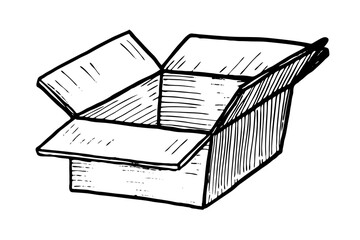 Cardboard box vector illustration on white background