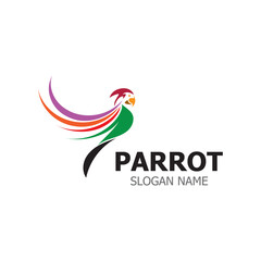 Parrot Logo design, themes animal creative template vector