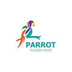 Parrot Logo design, themes animal creative template vector