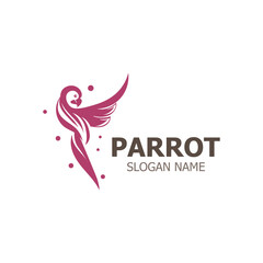 Parrot Logo design, themes animal creative template vector