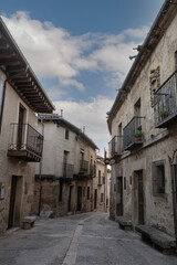 Fototapeta na wymiar Streets of Pedraza in Segovia, Castilla y León, Spain. Pedraza, medieval walled town