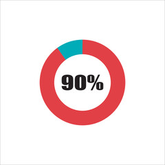 circle percentage diagram showing percentage progress ready-to-use for web design, user interface (UI) or info graphic - indicator