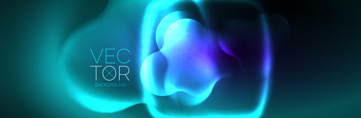 Magic neon glowing lights abstract background wallpaper design, vector illustration