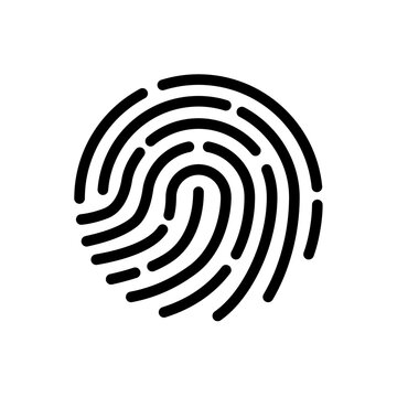 Fingerprint vector icon. Touch ID icon isolated on white background. ID app icon. Vector icon for web site, app or multimedia. UI UX.