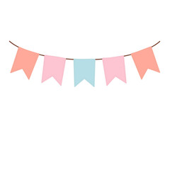 Obraz premium Orange blue and pink Party flag. 