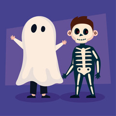 ghost and skeleton kids