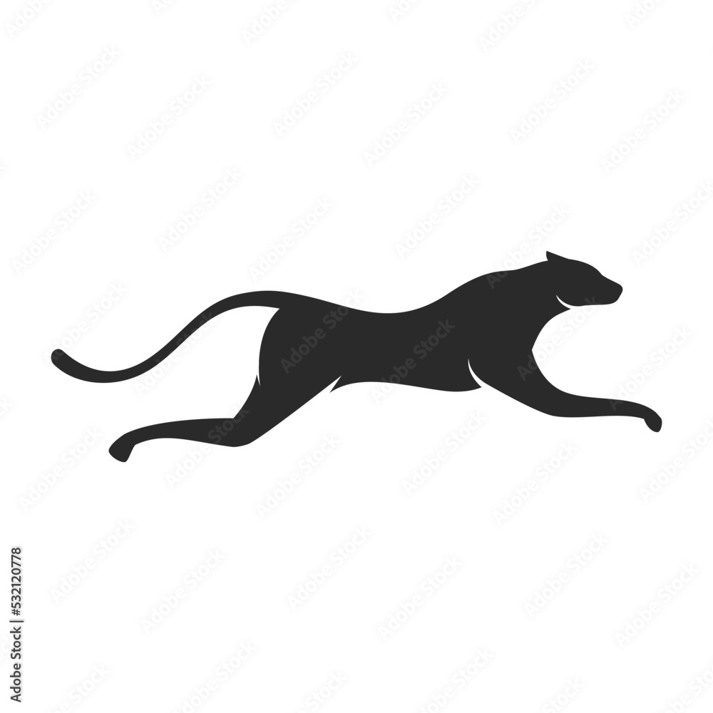 Wall mural cheetah logo illustration