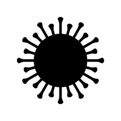 Virus bacteria icon. Black silhouette. Vector illustration on white background.