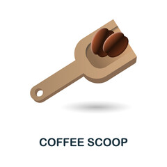 Coffee Scoop icon. 3d illustration from coffee collection. Creative Coffee Scoop 3d icon for web design, templates, infographics and more
