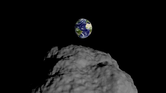 V&iacute;deo planeta Tierra y asteroide, meteorito. cometa. bis 4K