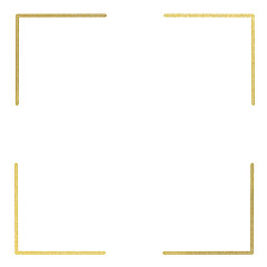 Gold square frame element with line border png.	