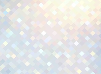 Shiny crystallic mosaic geometric background. Glittering pixels textured abstract graphic. Pastel pink blue colors.