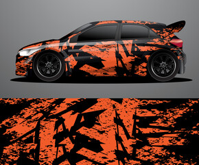 Rally car decal graphic wrap vector, abstract background
