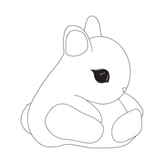 2023 year of the rabbit. Cute Christmas Bunny. Symbol of the Chinese New Year. Vector illustration isolated on white background.