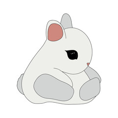 2023 year of the rabbit. Cute Christmas Bunny. Symbol of the Chinese New Year. Vector illustration isolated on white background.