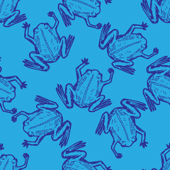 Frog vector seamless pattern for print or web design
