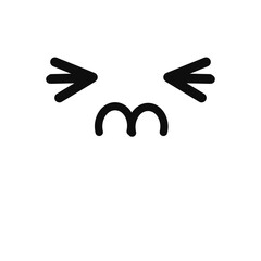 Doodle cute emotion face.	