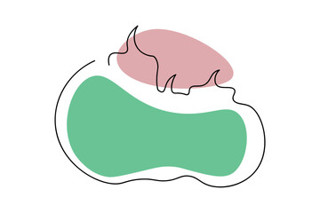 Candle drawing drawn in one line