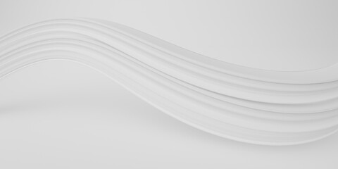 3D  white twist abstract shape future design background. curve shape in motion. curve white screw shape. 3D illustration
