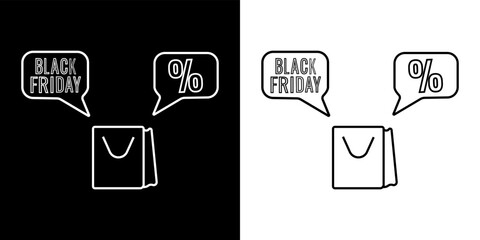 Shopping bags with black friday discount notifications