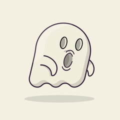 Flat Halloween Ghost Illustration