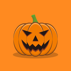 Flat Halloween Pumpkin Illustration