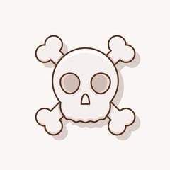 Flat Halloween Skull Illustration