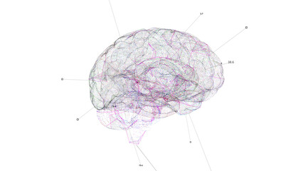Brain Scanning Interface Animation. Medical HUD