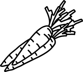 doodle freehand sketch drawing of carrot vegetable.