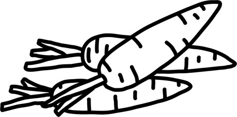 doodle freehand sketch drawing of carrot vegetable.