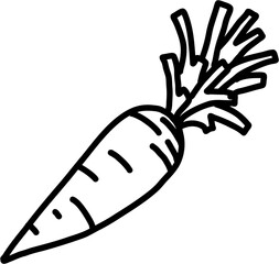 doodle freehand sketch drawing of carrot vegetable.