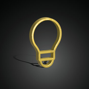 Idea icon 3D illustration, 3d render, Solution icon with isolate background.