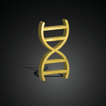 DNA icon 3D illustration, 3d render DNA icon with isolate background.