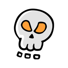 flat vector halloween skull