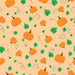 vector seamless pattern with pumpkins. pattern for halloween