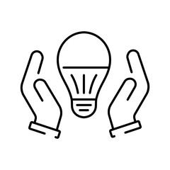 A simple icon icon for saving electricity. Vector illustration