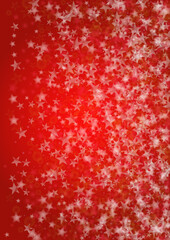 Vector Magical Glowing Background with Silver White and Purple Falling Stars on Red. Sparkle Star Night Cover and Card Design. Christmas and New Year Poster. Glittery Confetti Frame.