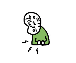 お腹が痛いシニア男性