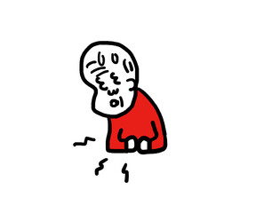 お腹が痛いシニア男性