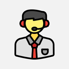 Customer service icon in filled line style about communication, use for website mobile app presentation